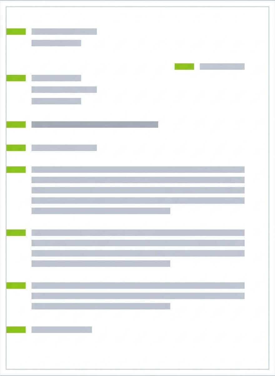 Wireframe-Vorschau eines einseitigen Anschreibens mit Briefkopf, Betreff, Anrede, drei Absätzen und Unterschrift.