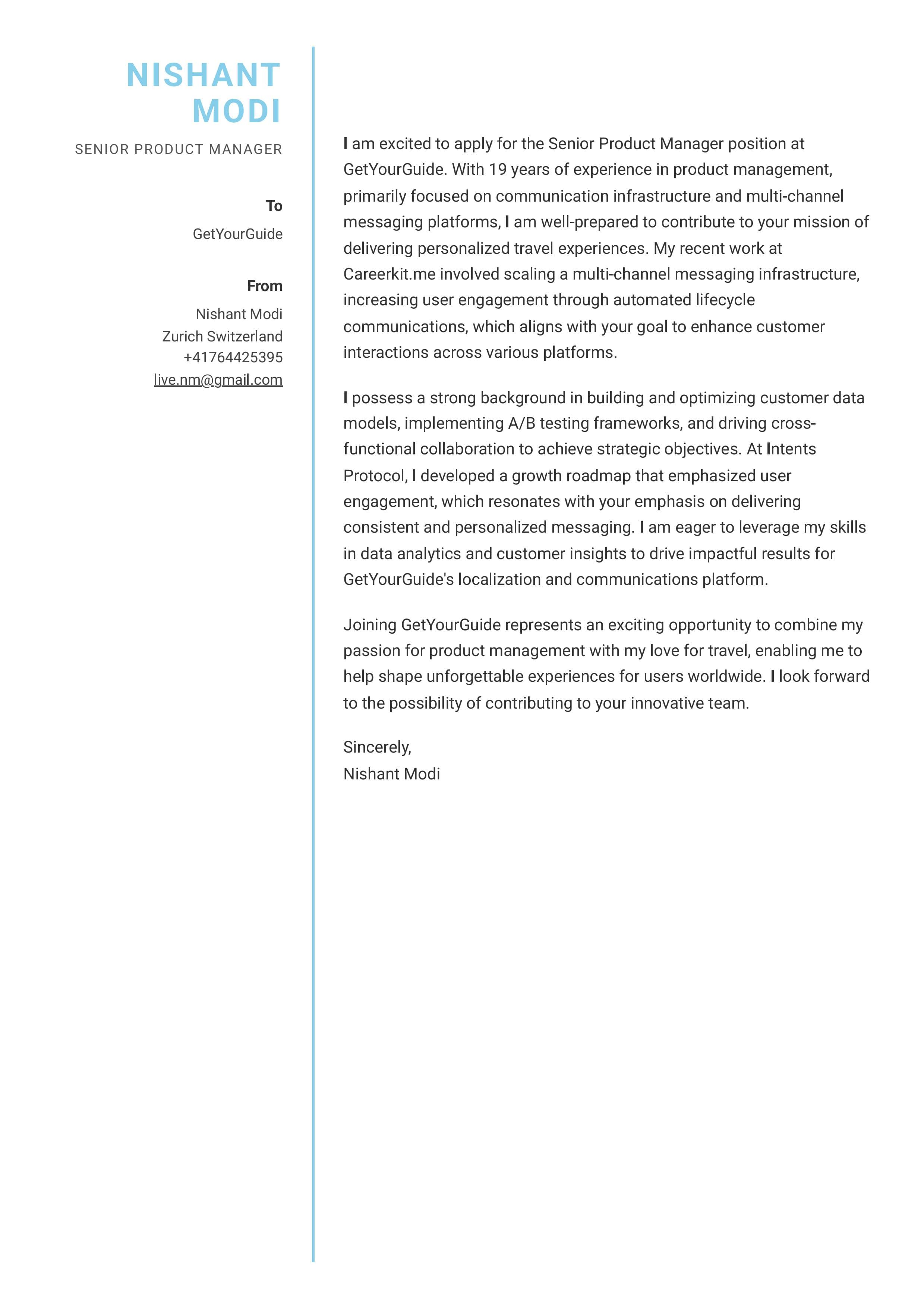 Cover letter preview