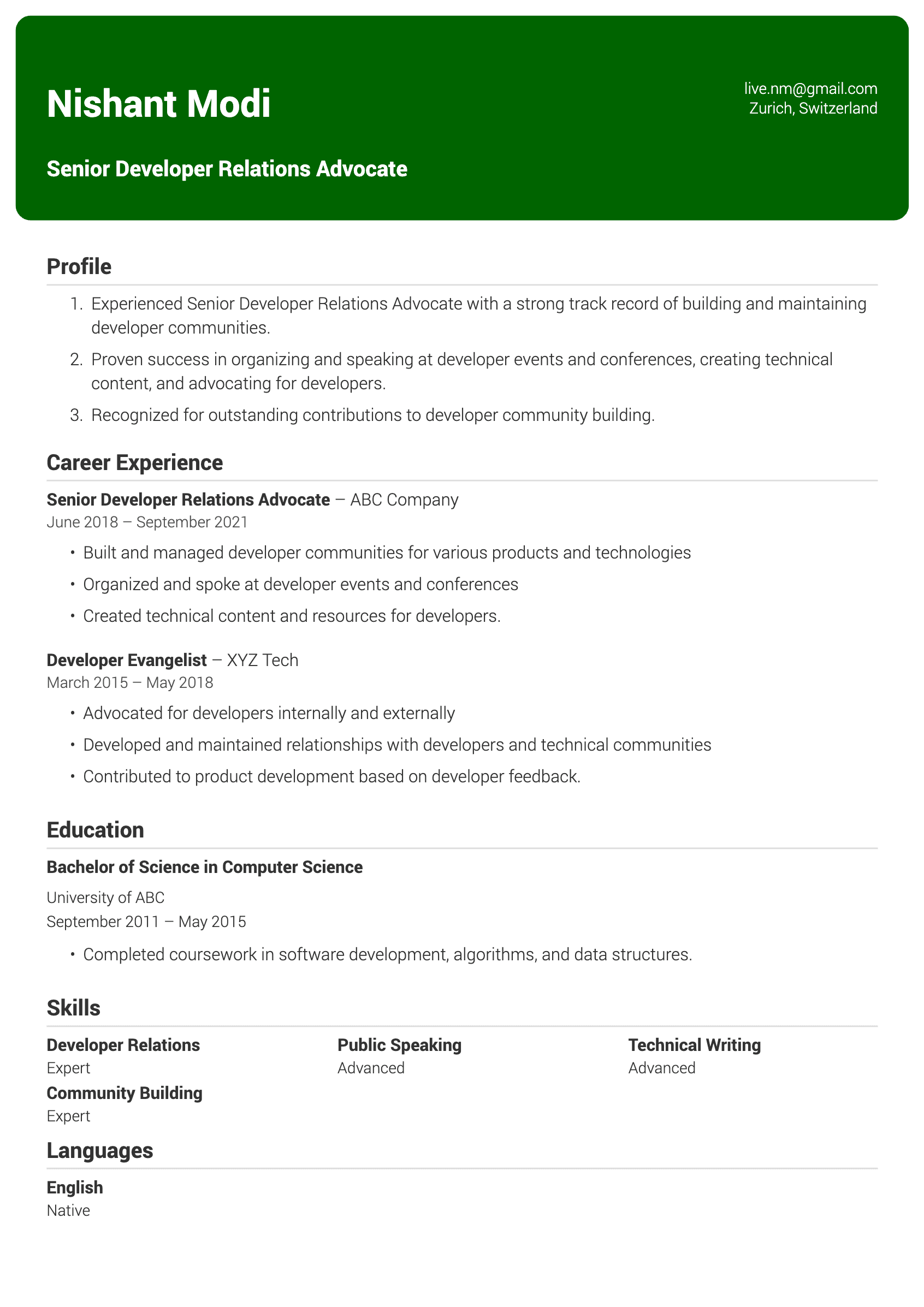 Ranchi resume template