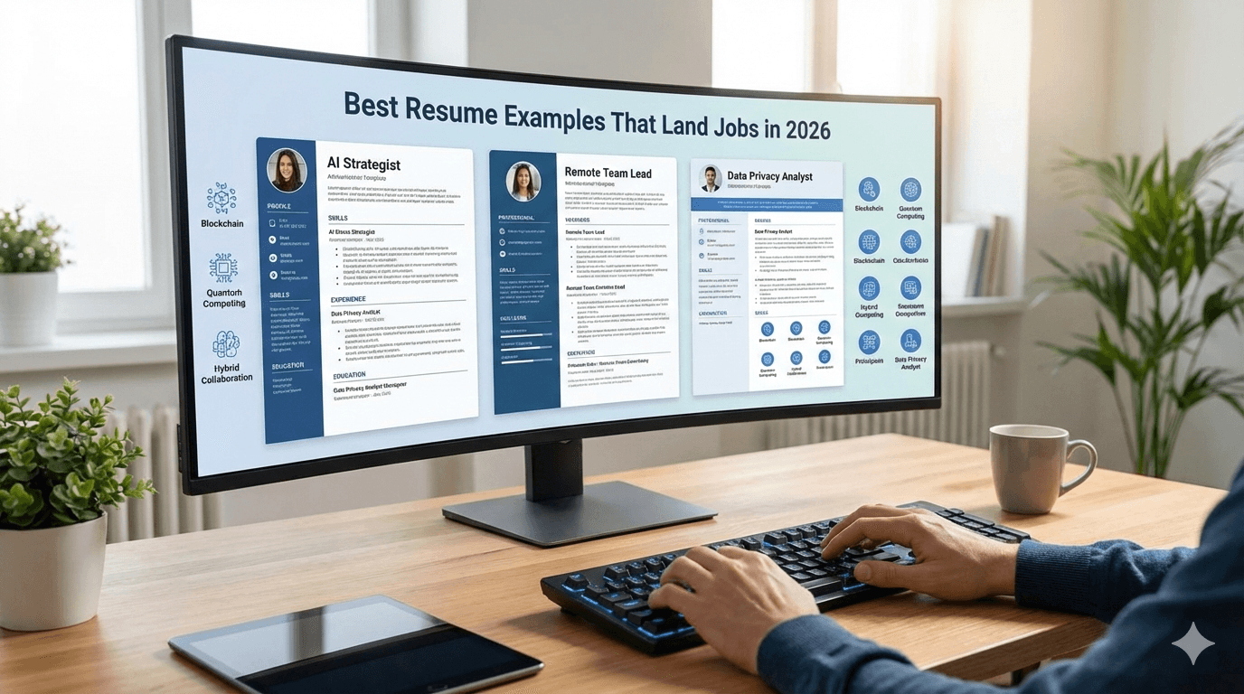 Best resume examples for 2026 showing professional resume templates for different industries and experience levels